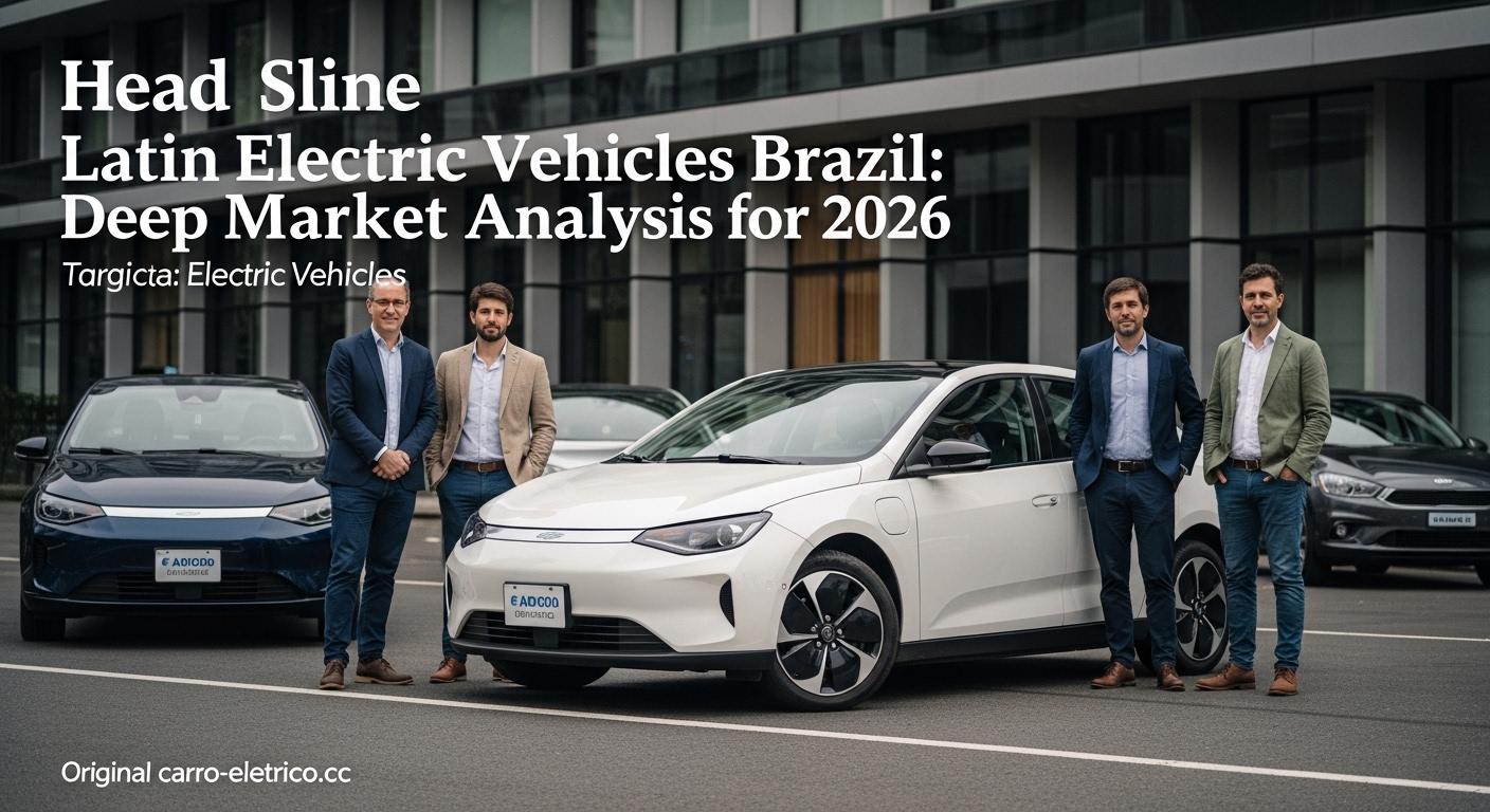 EV charging station in a Brazilian city with a skyline backdrop.